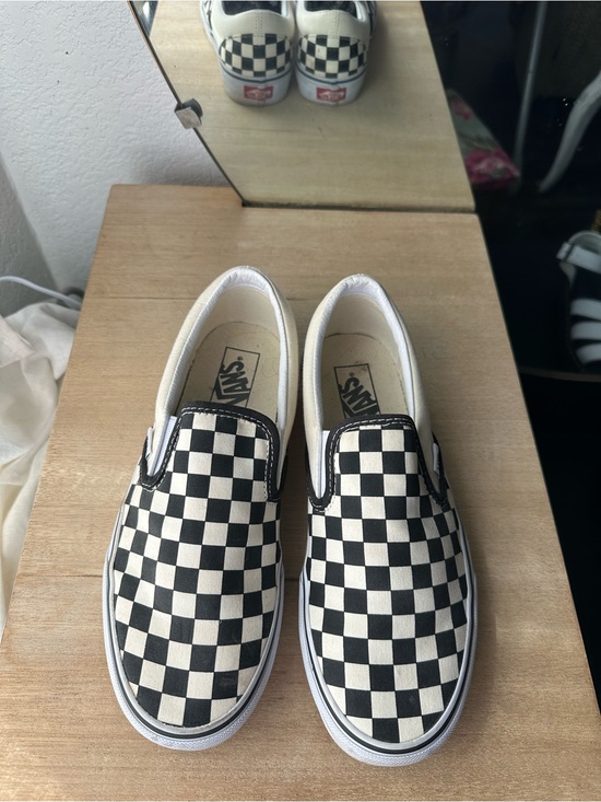 Vans Shoes - Vans Classic Slip-On Checkerboard Skate Shoes - Black & White